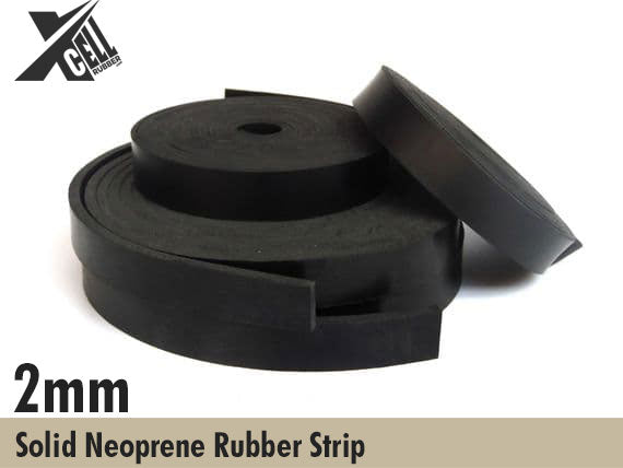 2mm Thick Solid Neoprene Rubber Strip Available In Various Widths