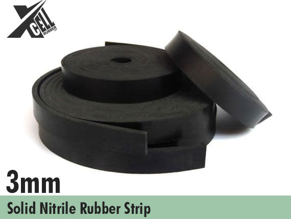 3mm Thick Solid Nitrile Rubber Strip Available In Various Widths