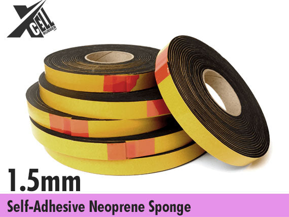 1.5mm Thick Self-Adhesive Neoprene Sponge Strip Available In Various Widths