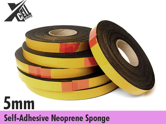 5mm Thick Self-Adhesive Neoprene Sponge Strip Available In Various Widths