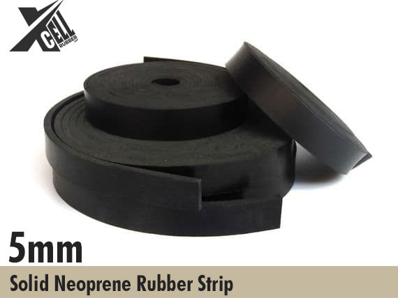 5mm Thick Solid Neoprene Rubber Strip Available In Various Widths
